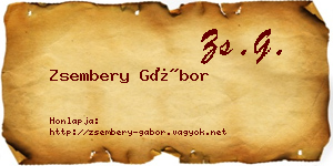 Zsembery Gábor névjegykártya